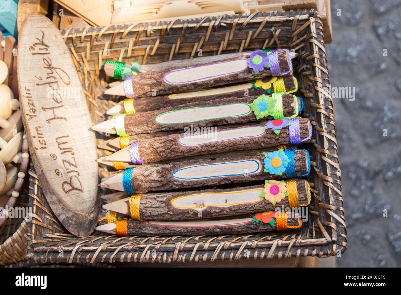 Color pencil made from real stick wood Stock Photo - Alamy