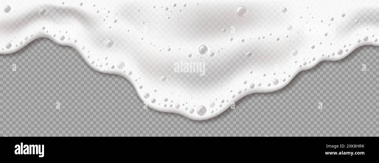 Foam wave flowing realistic vector illustration. Cleaning home ...