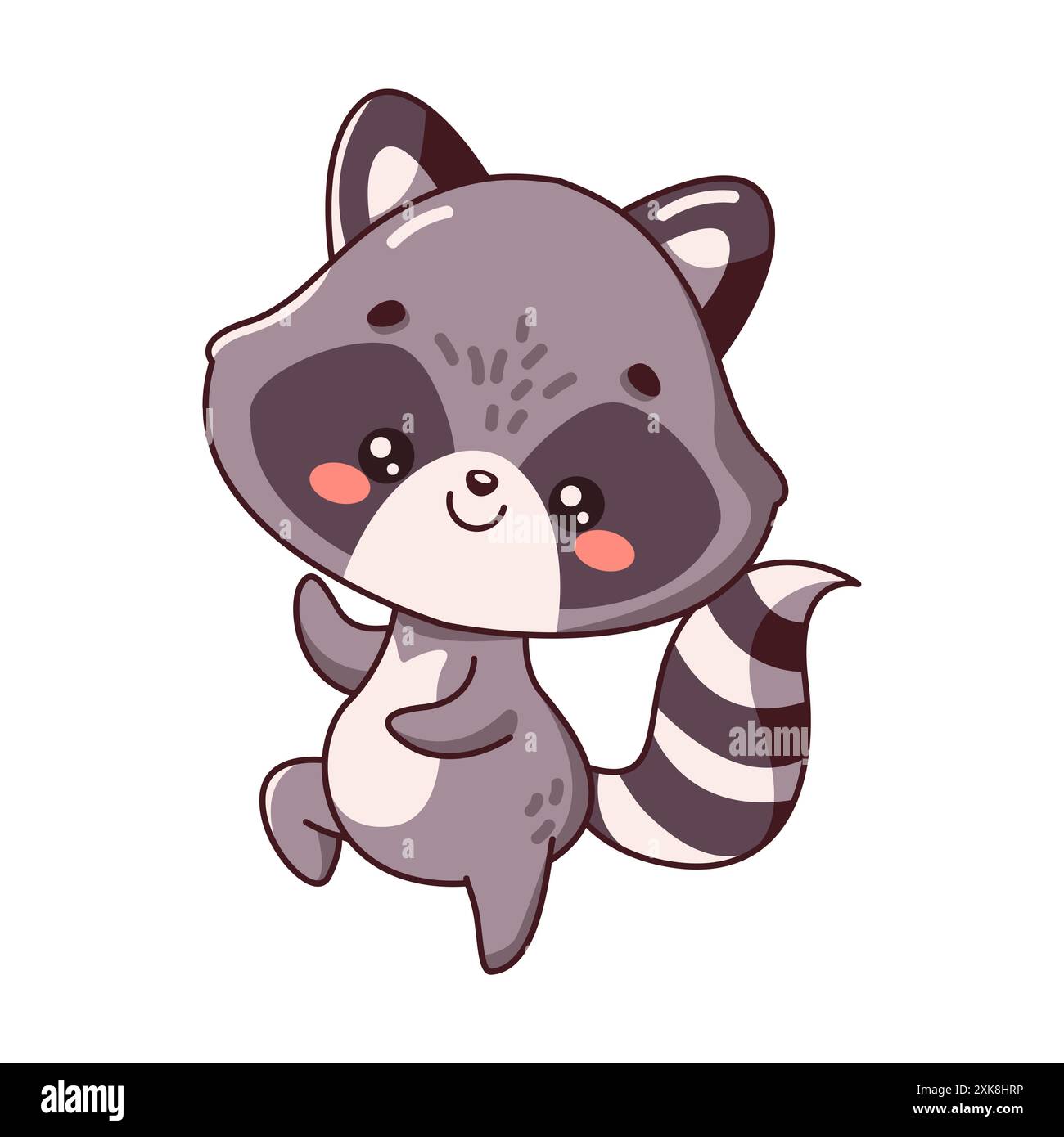 Happy dancing raccoon flat color vector illustration. Kid decor ...