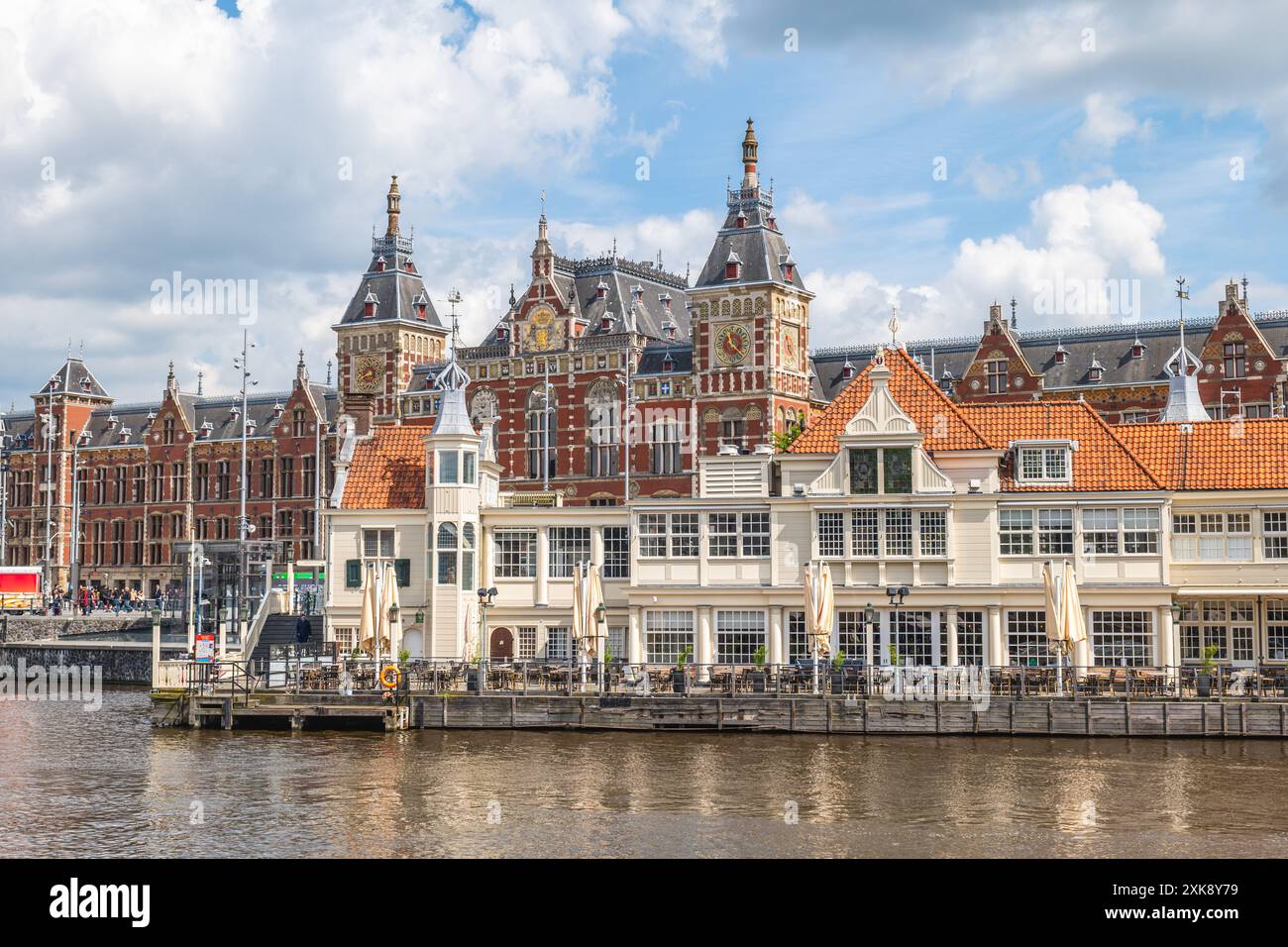 Amsterdam Centraal station, the largest railway station in Amsterdam, North Holland, the Netherlands Stock Photo
