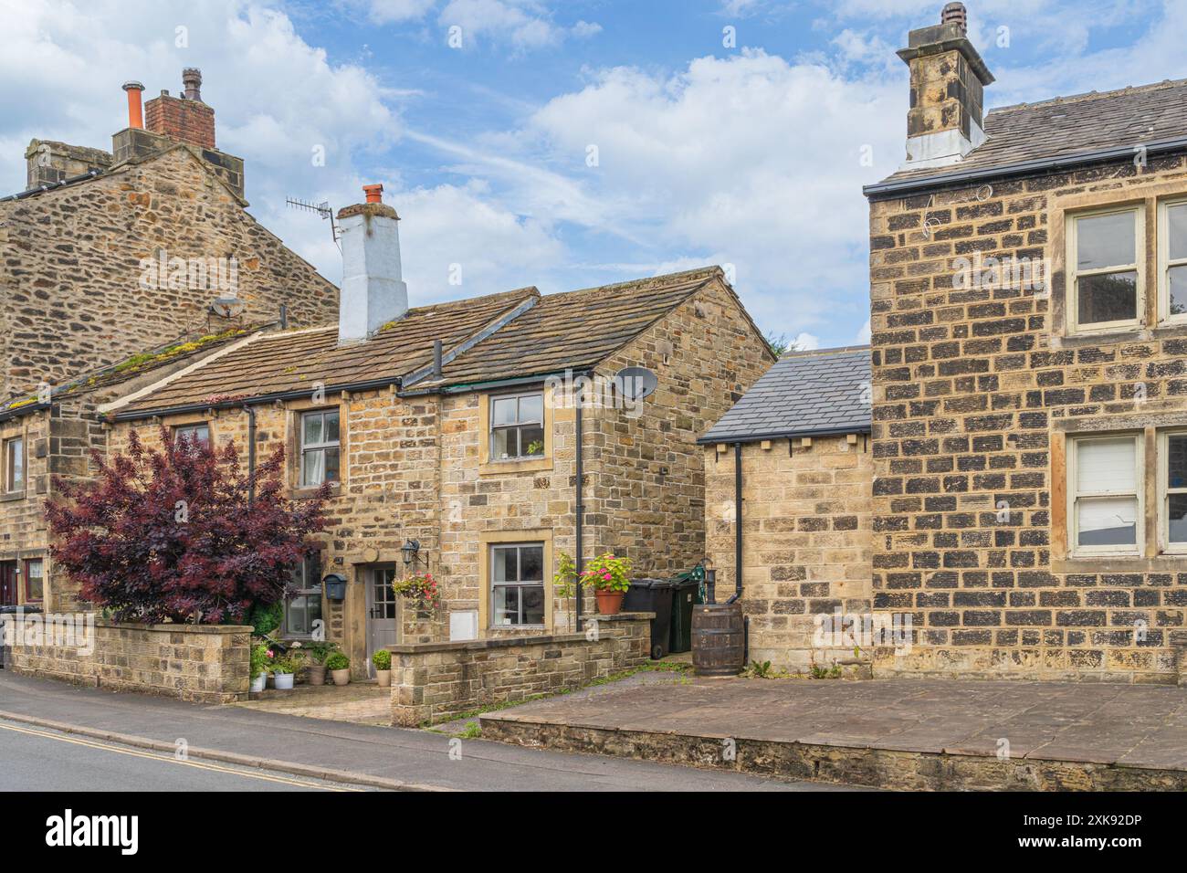 Typical houses in the west Yorkshire village of Addingham Stock Photo