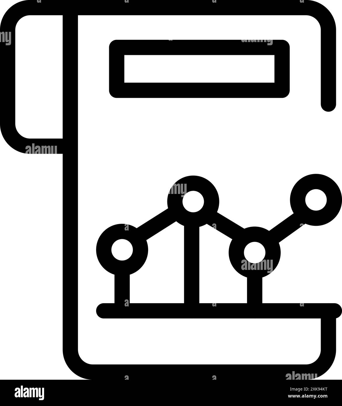 Simple black and white icon of a business report showing positive ...