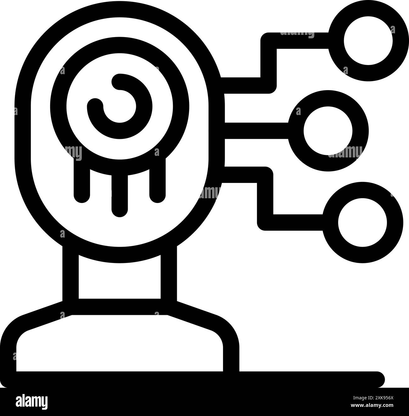 Artificial intelligence is using a digital eye to analyze data and make decisions Stock Vector