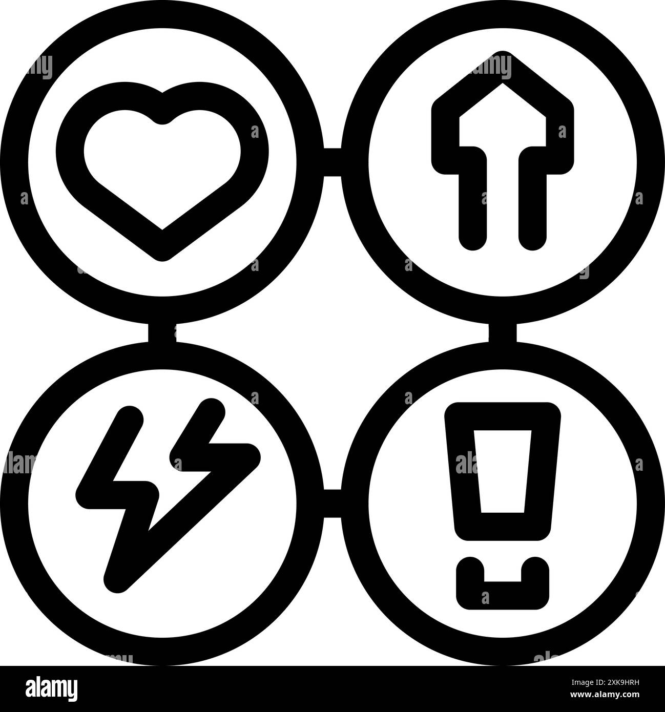 Drone control panel displaying important information like battery status, connection, home location and emergency landing Stock Vector