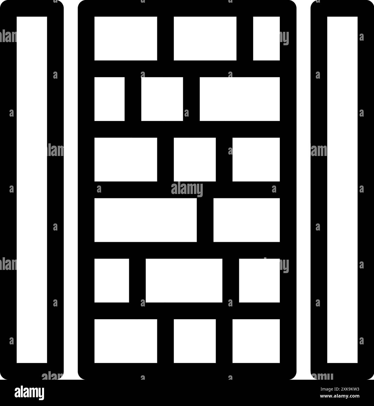 Simple icon of a brick wall providing security and privacy Stock Vector ...