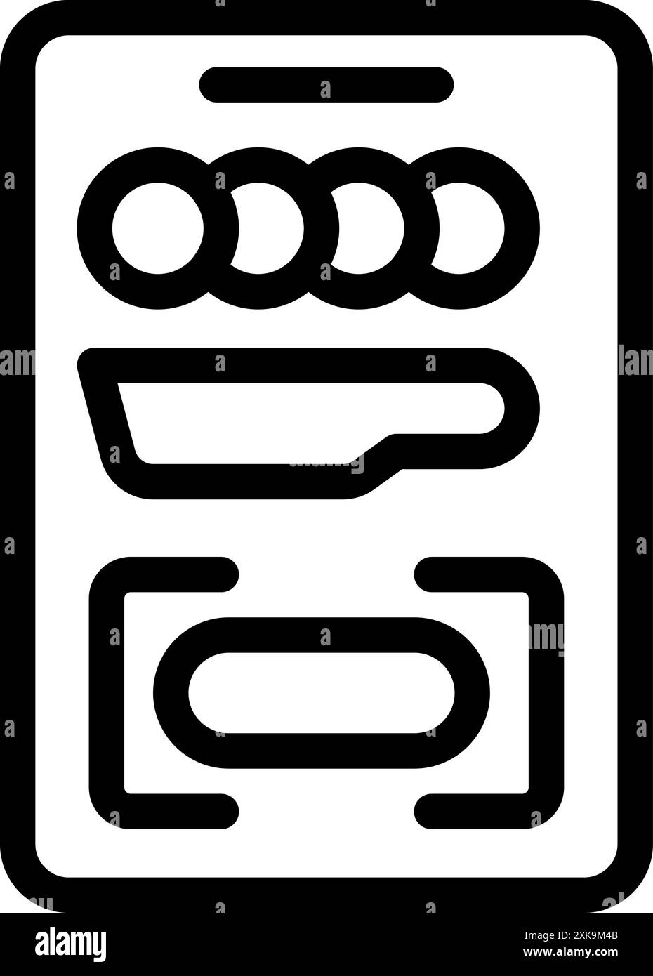 Simple smartphone is showing a user interface with scan and button ...
