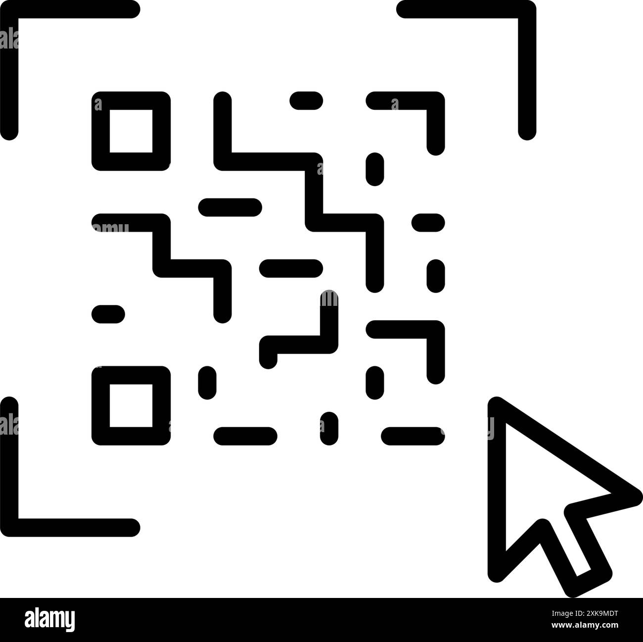Qr code scan and mouse click. Interactive qr code. Pixel perfect vector ...
