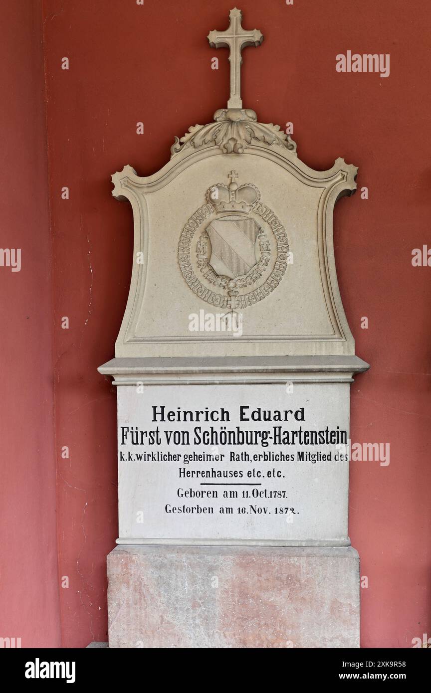 Bad Ischl, Upper Austria, Austria.  Historical part of the Bad Ischl cemetery. Prince Heinrich Eduard of Schönburg-Hartenstein Stock Photo