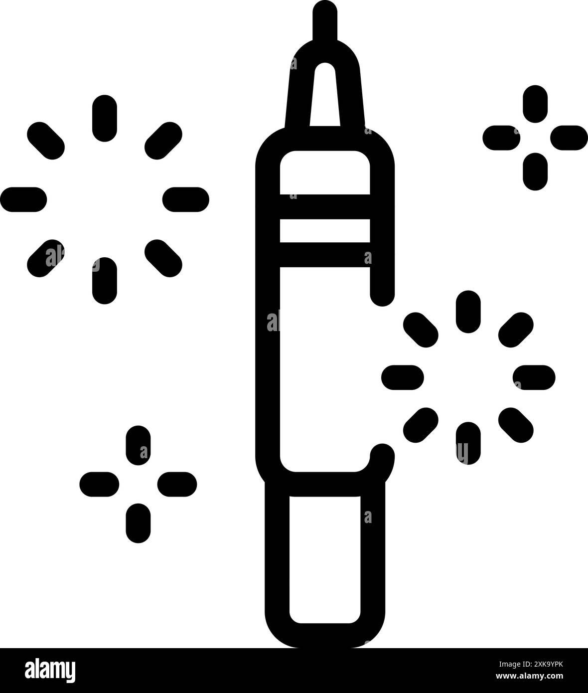 Black outline icon of a fireworks rocket exploding with bright sparks ...