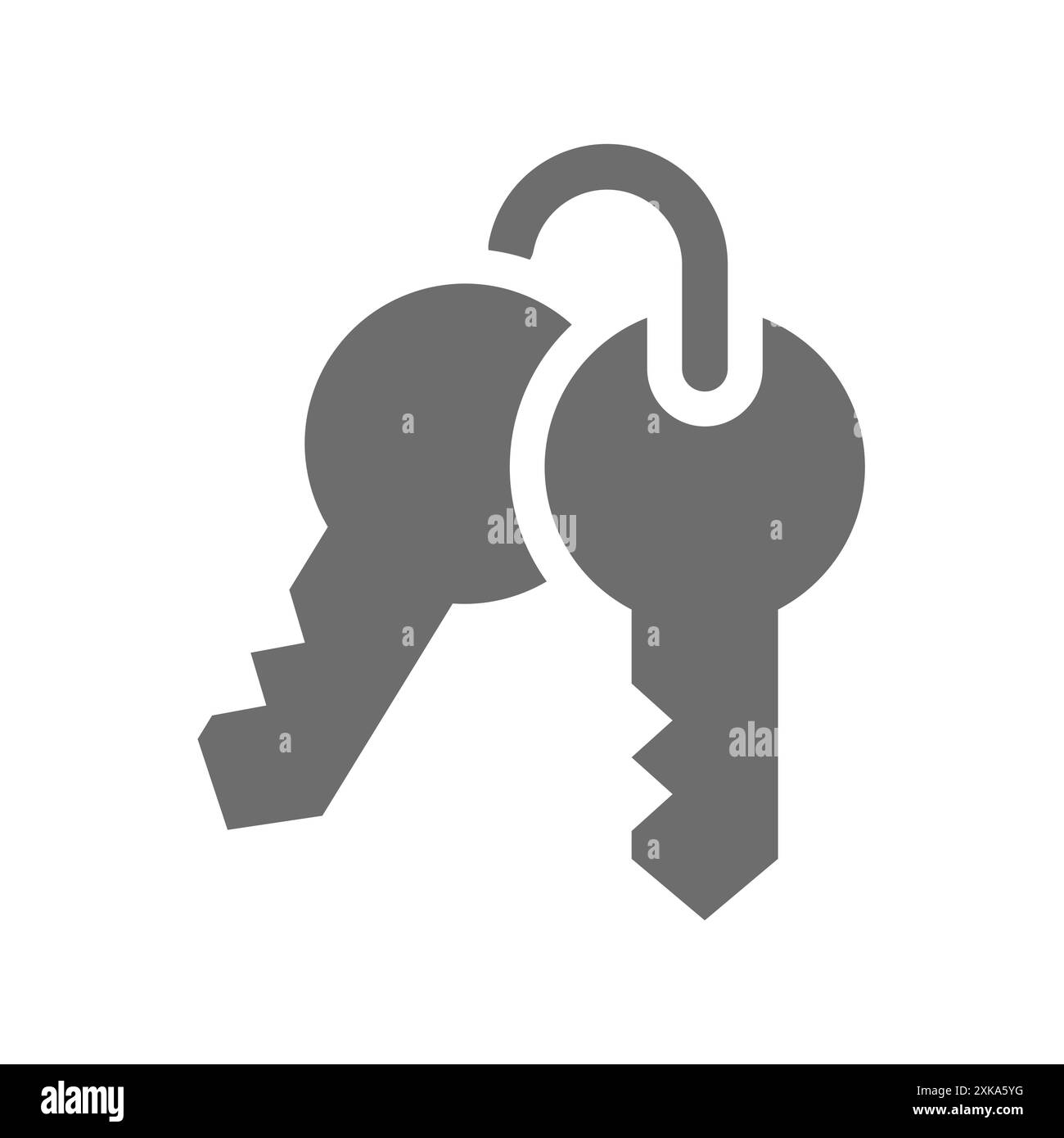 Key ring or keys vector icon. Keyring chain set symbol. Stock Vector