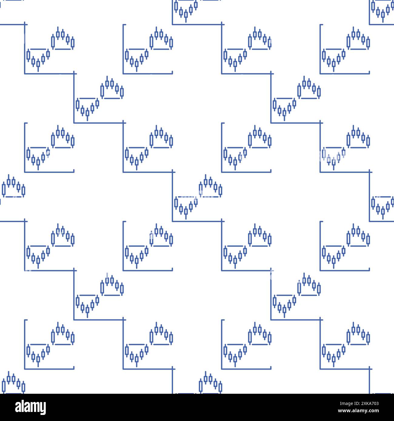 Candlestick Chart Formation vector concept seamless pattern in outline ...