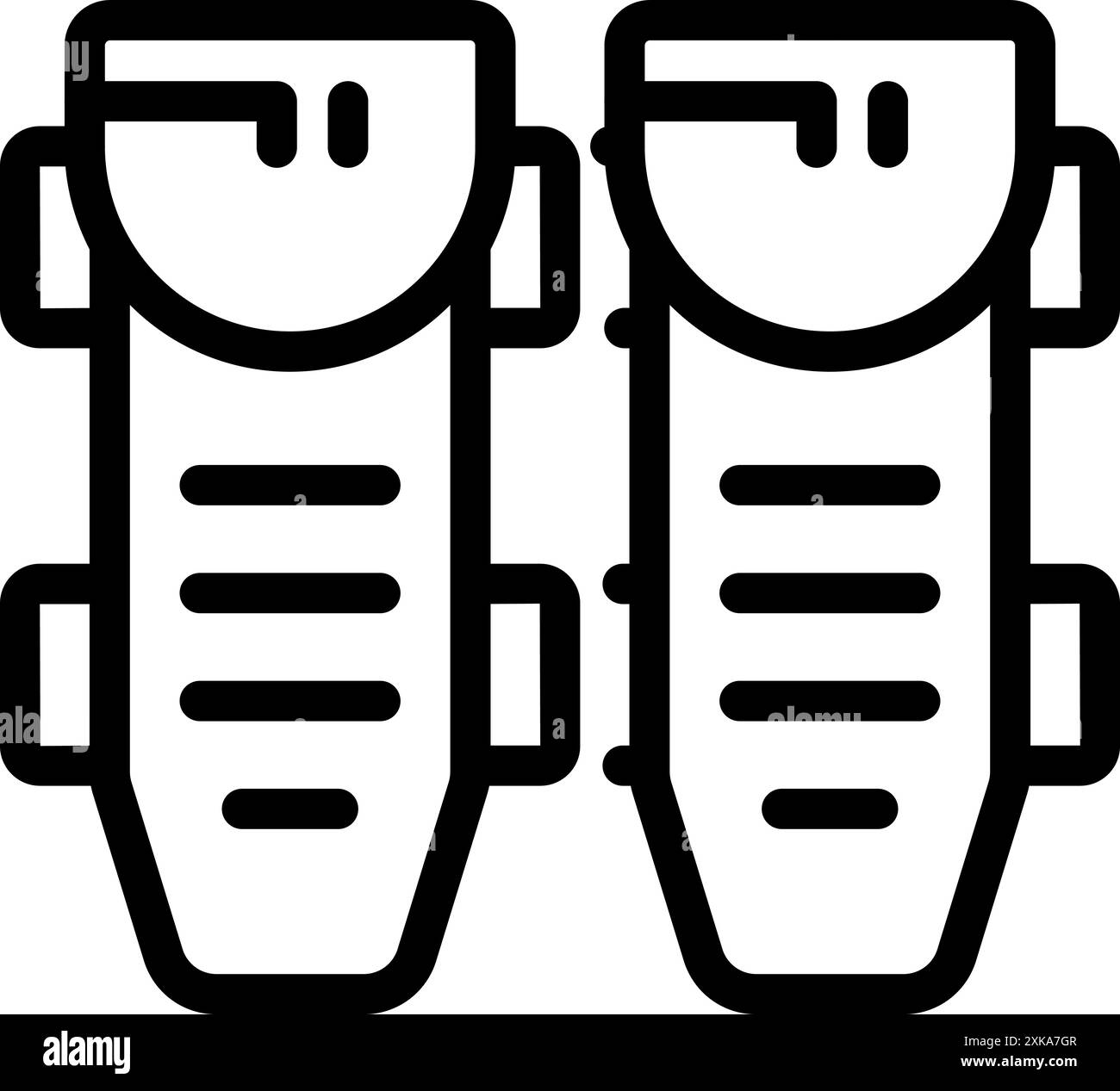 Simple icon of a pair of shin guards, essential protective gear for ...