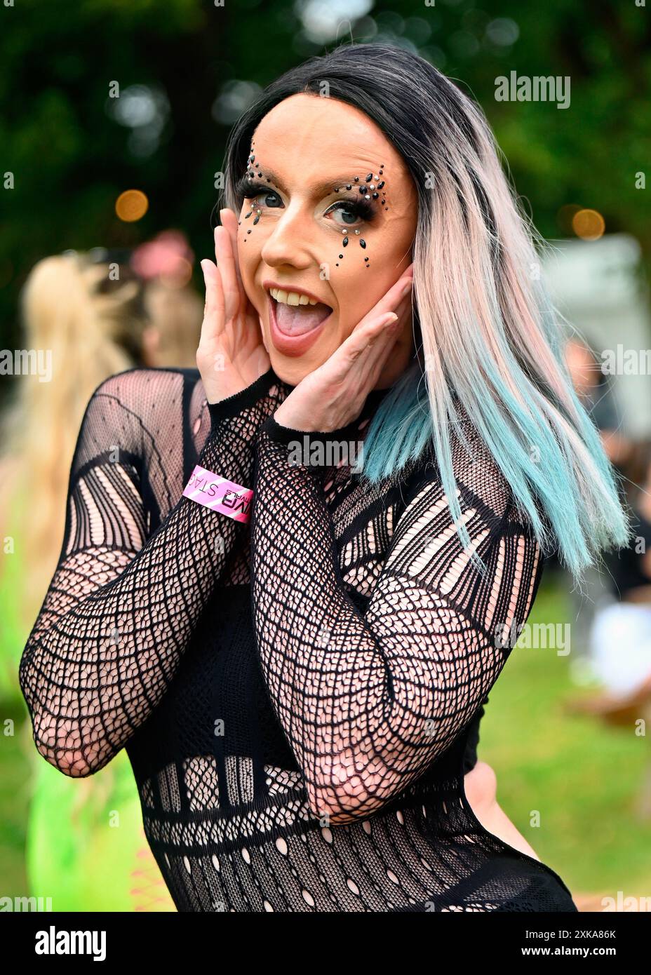 LONDON, ENGLAND - JULY 21 2024: Temptation - brandy x and emerald gardens performs at the As One in the Park 2024, celebrating the LGBTQ  community by uniting it for a day of pride, diversity, and festivities. ( Credit: See Li/Picture Capital/Alamy Live News Stock Photo