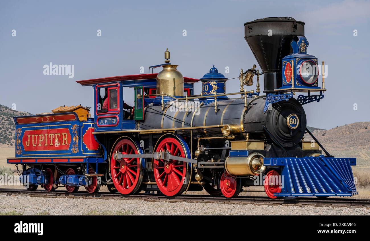 Central Pacific steam engine Jupiter operating at Golden Spike National ...