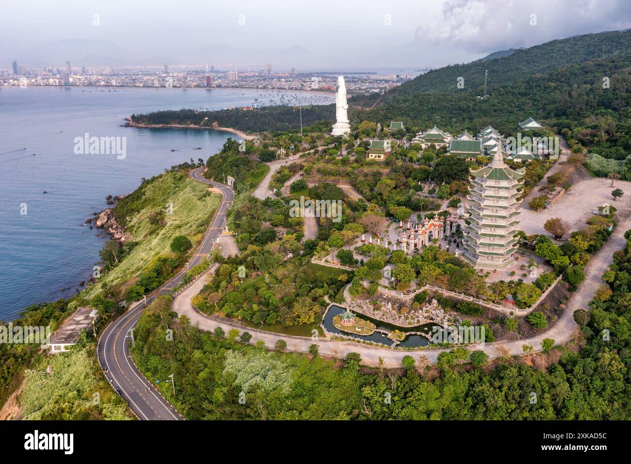 Aerial View Of Ling Ung Pagoda Son Tra Peninsula Da Nang Vietnam aerial-view-of-ling-ung-pagoda-son-tra-peninsula-da-nang-vietnam