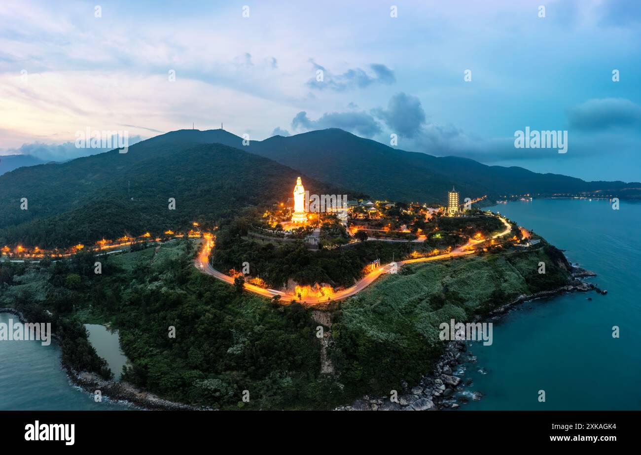 Aerial View Of Ling Ung Pagoda Son Tra Peninsula Da Nang Vietnam aerial-view-of-ling-ung-pagoda-son-tra-peninsula-da-nang-vietnam