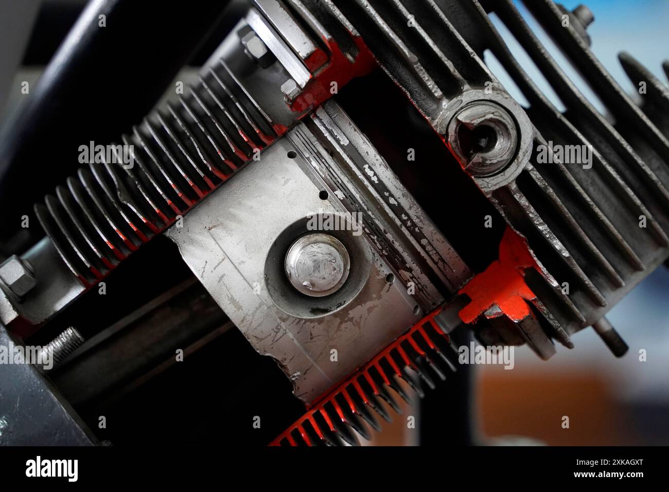 Vintage propeller airplane engine detail Stock Photo - Alamy