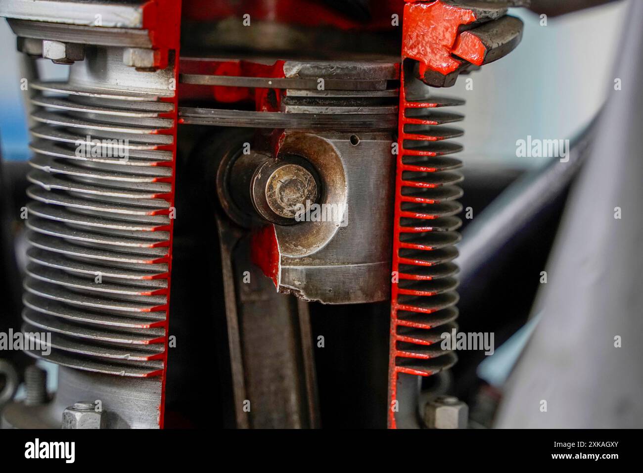 Vintage propeller airplane engine detail Stock Photo - Alamy