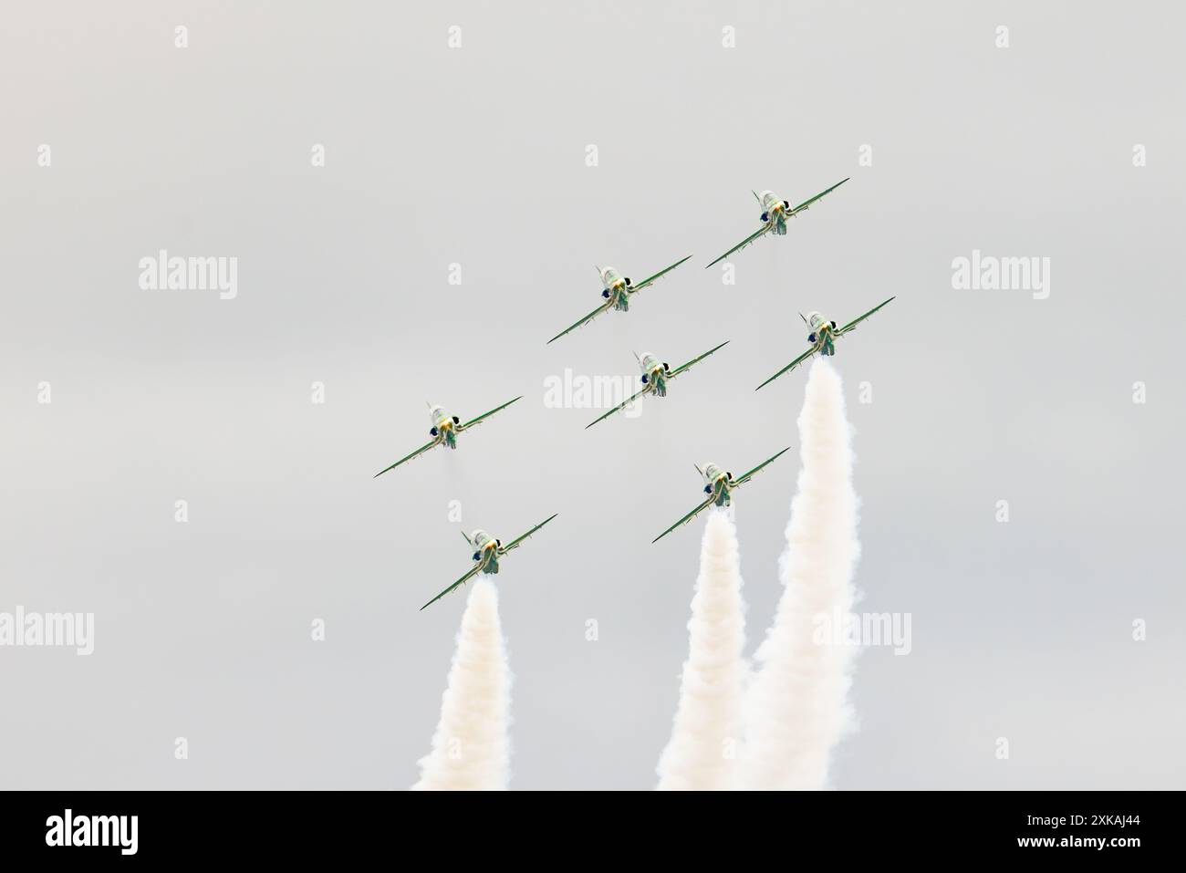 Fairford, UK. 21 JUL, 2024. Saudi hawks perform as thousands decended