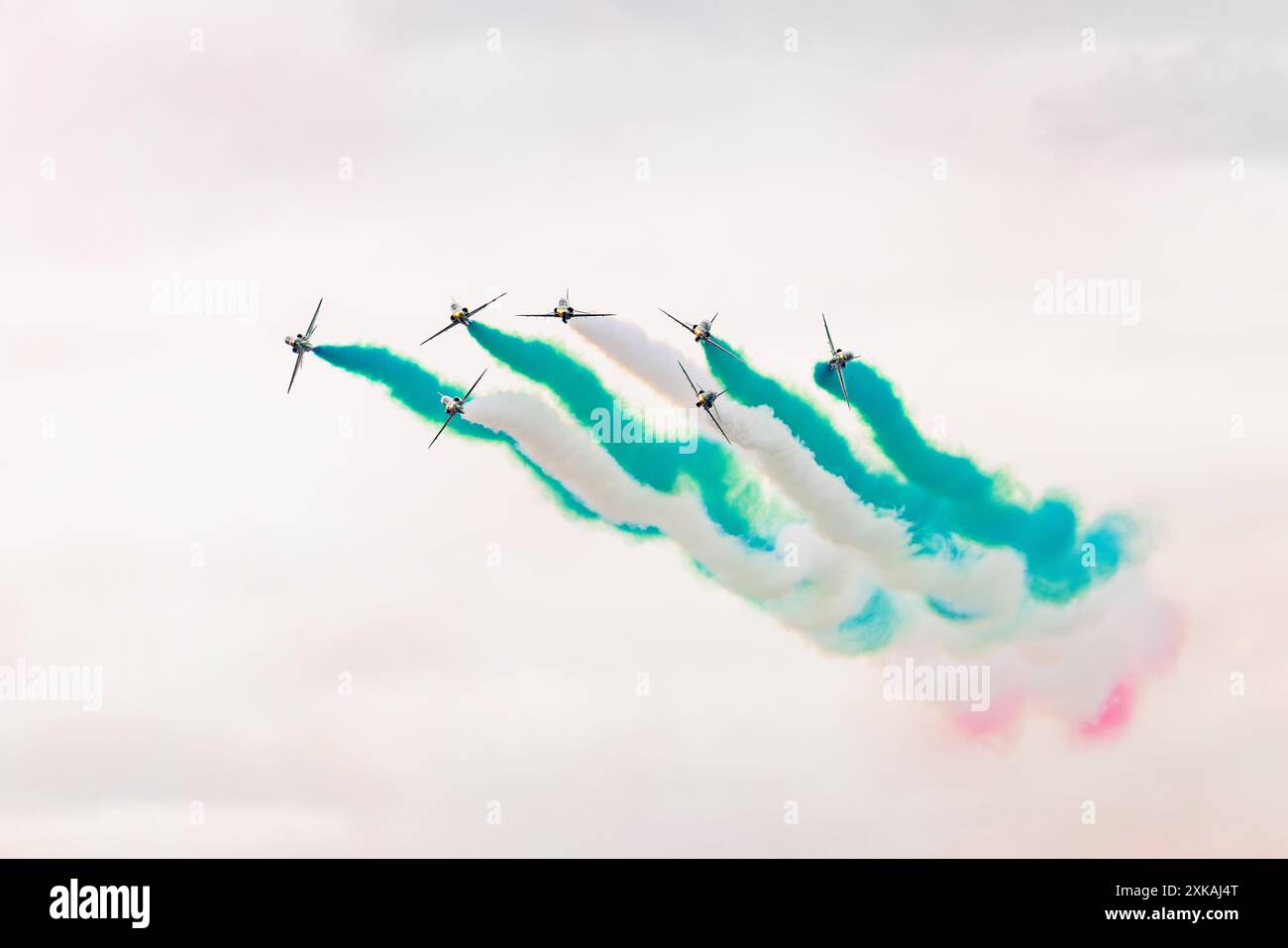 Fairford, UK. 21 JUL, 2024. Saudi hawks perform as thousands decended