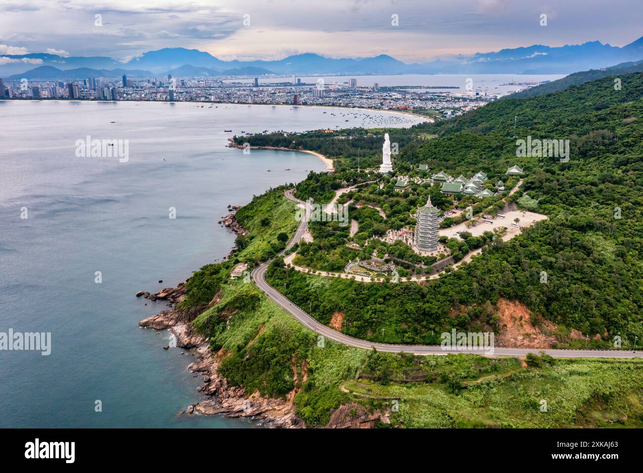 Aerial View Of Ling Ung Pagoda Son Tra Peninsula Da Nang Vietnam aerial-view-of-ling-ung-pagoda-son-tra-peninsula-da-nang-vietnam