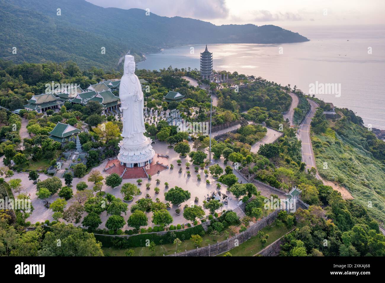 Aerial View Of Ling Ung Pagoda Son Tra Peninsula Da Nang Vietnam aerial-view-of-ling-ung-pagoda-son-tra-peninsula-da-nang-vietnam