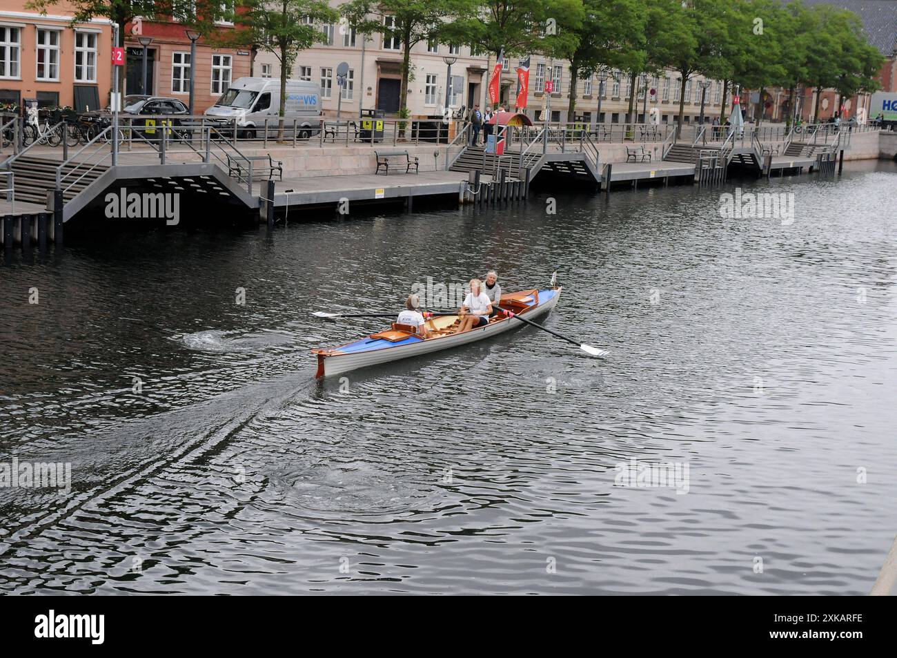 Copenhagen/ Denmark/22 July 2024/Female danes boaT rowing as ports in ...