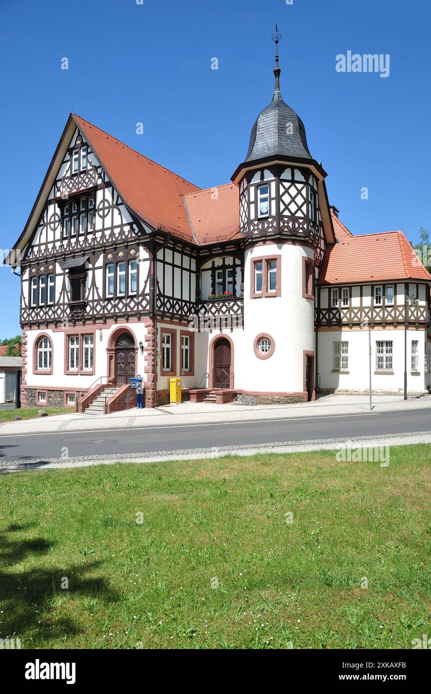 historic Post Office in Bad Liebenstein,Wartburgkreis,Thuringian Forest,Thuringia,Germany Stock Photo