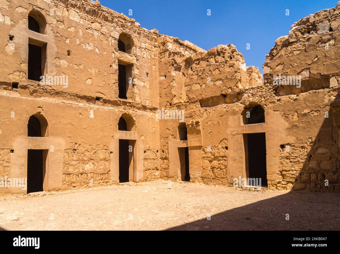 Qasr Al-Harranah, Umayyad desert castle, before 710 CE, Al-Azraq Highway, Jordan Stock Photo