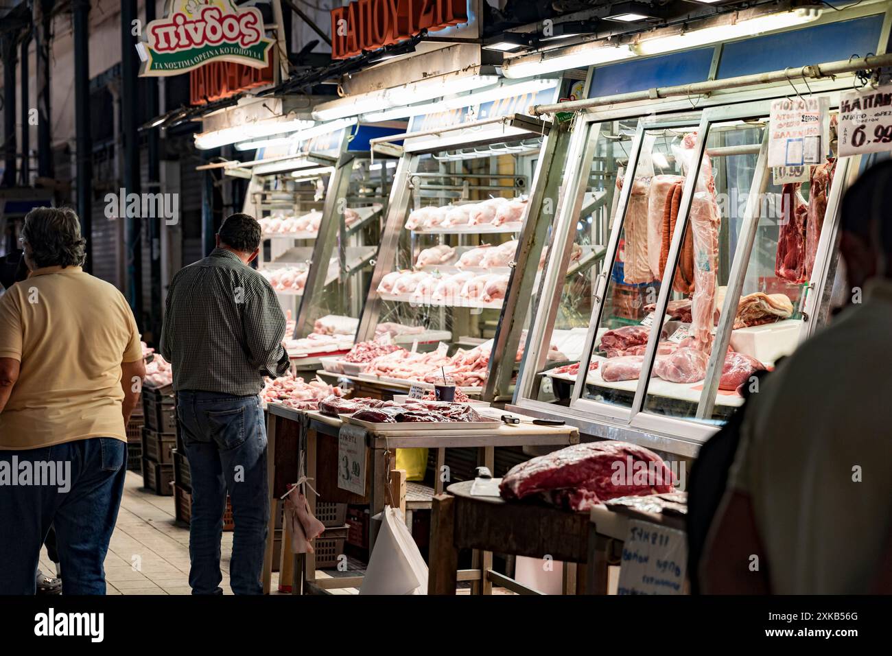 Central market of Athens selling meat, Athens, Greece - June 2024 © Giorgia De Dato Stock Photo