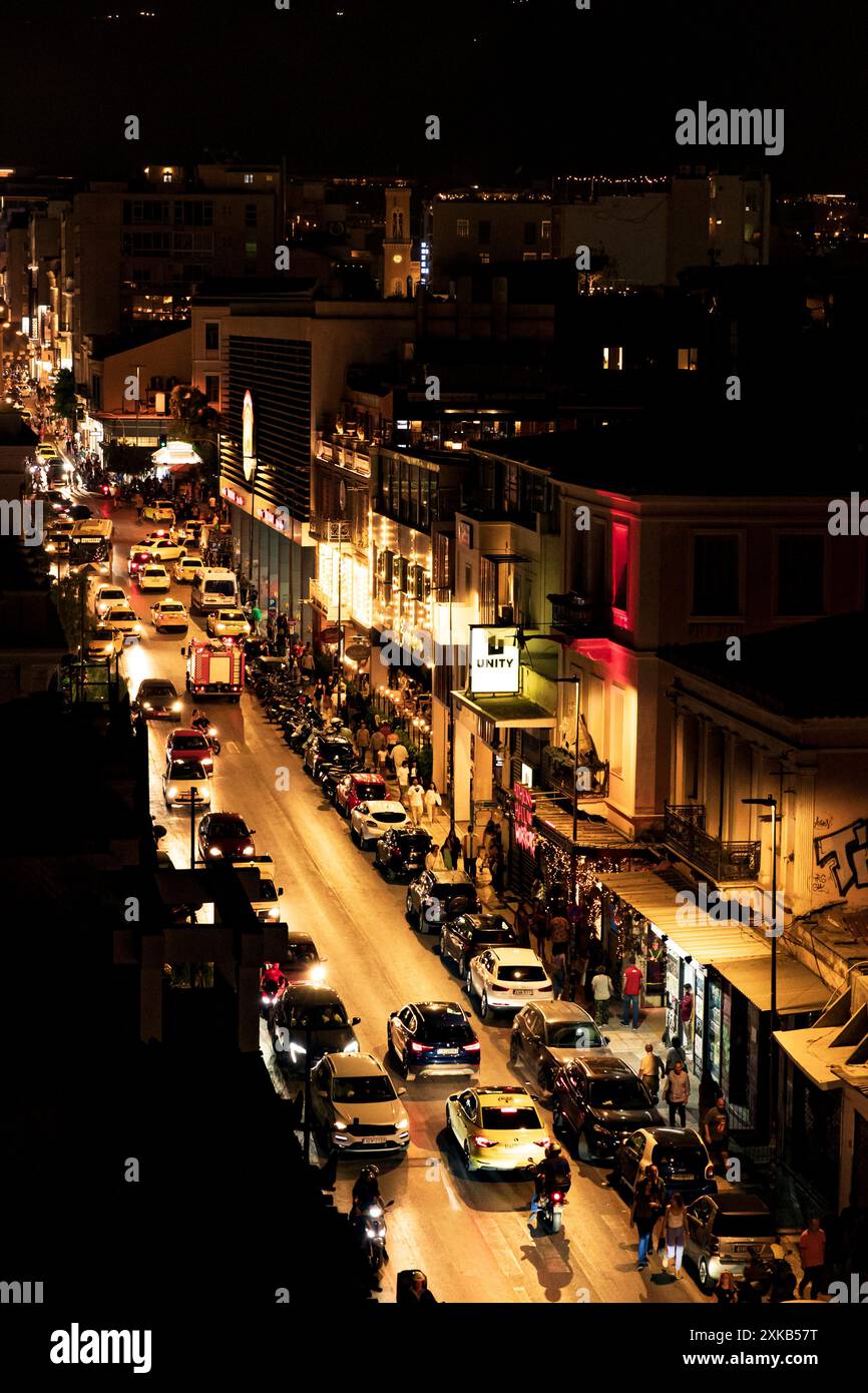 Streets of Athens by night, Greece - June 2024 © Giorgia De Dato Stock Photo