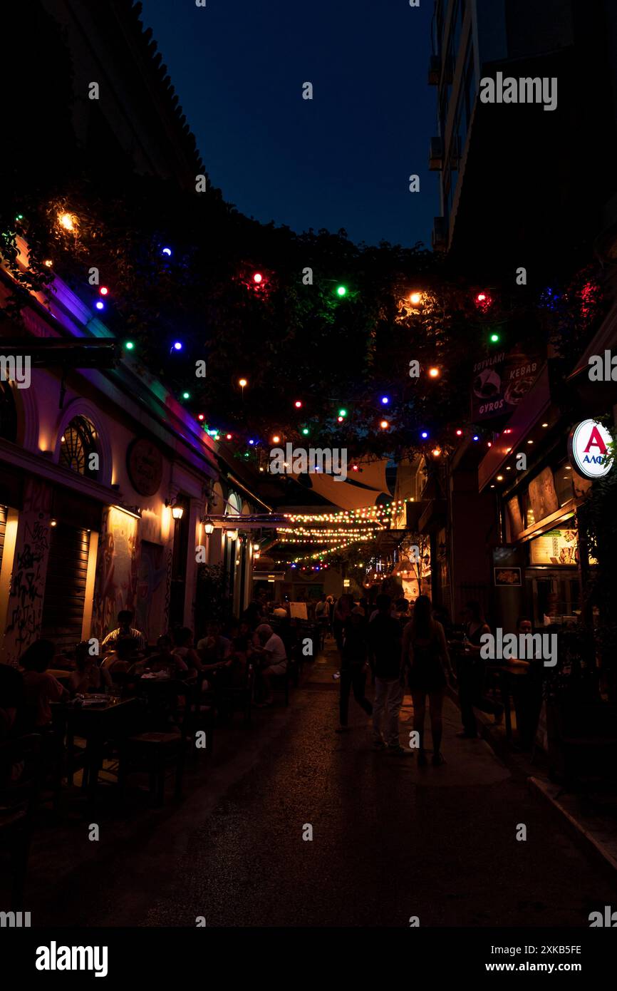Streets of Athens by night, Greece - June 2024 © Giorgia De Dato Stock Photo