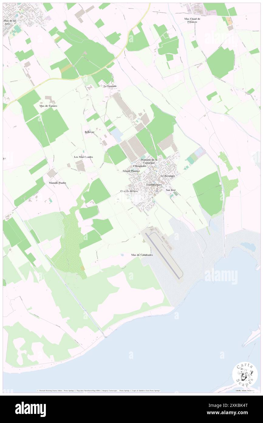 Candillargues, Hérault, FR, France, Occitanie, N 43 37' 11'', N 4 4' 5'', map, Cartascapes Map published in 2024. Explore Cartascapes, a map revealing Earth's diverse landscapes, cultures, and ecosystems. Journey through time and space, discovering the interconnectedness of our planet's past, present, and future. Stock Photo