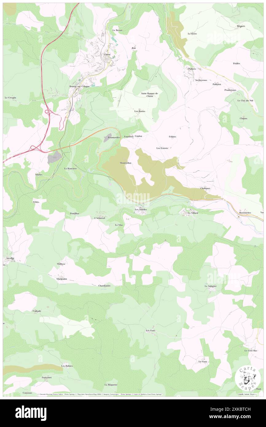 Les Salelles, Lozère, FR, France, Occitanie, N 44 28' 53'', N 3 16' 45'', map, Cartascapes Map published in 2024. Explore Cartascapes, a map revealing Earth's diverse landscapes, cultures, and ecosystems. Journey through time and space, discovering the interconnectedness of our planet's past, present, and future. Stock Photo