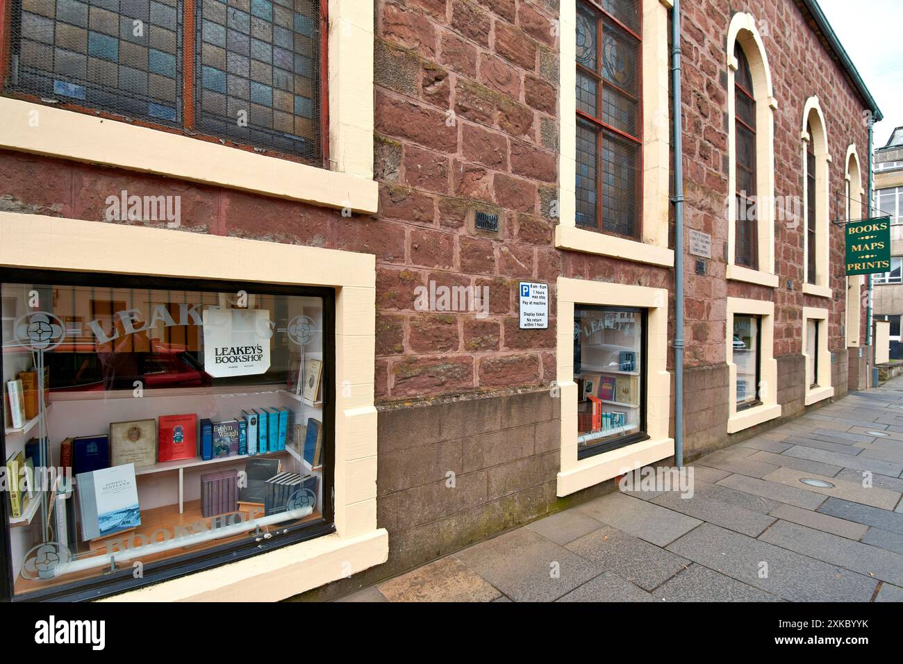 Inverness Scotland Church Street windows of Leakeys second hand bookshop Stock Photo