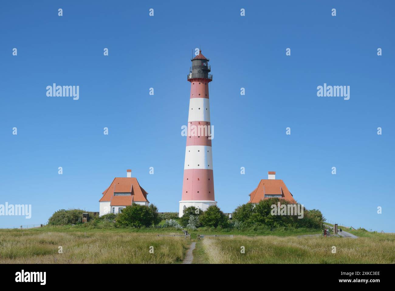 famous Westerhever Lighthouse on Eiderstedt Peninsula,North Sea,North ...