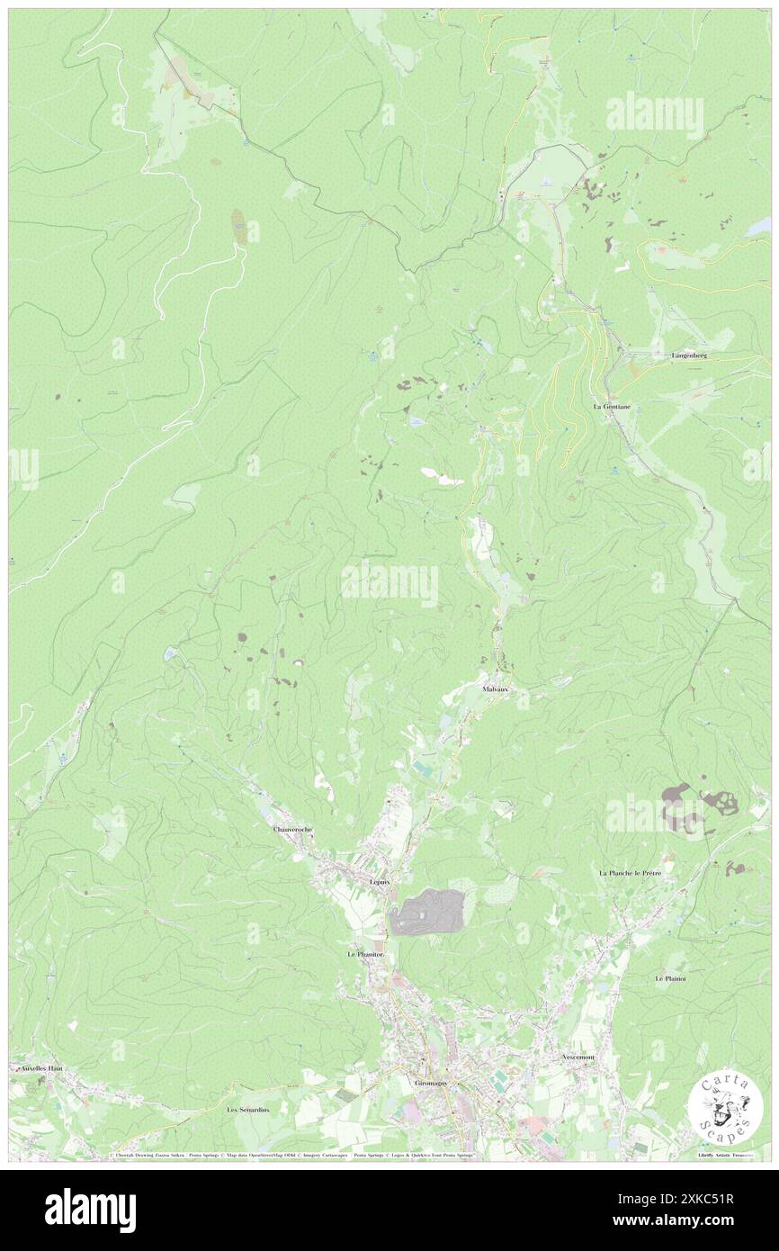 Lepuix, Territoire de Belfort, FR, France, Bourgogne-Franche-Comté, N 47 45' 38'', N 6 48' 50'', map, Cartascapes Map published in 2024. Explore Cartascapes, a map revealing Earth's diverse landscapes, cultures, and ecosystems. Journey through time and space, discovering the interconnectedness of our planet's past, present, and future. Stock Photo