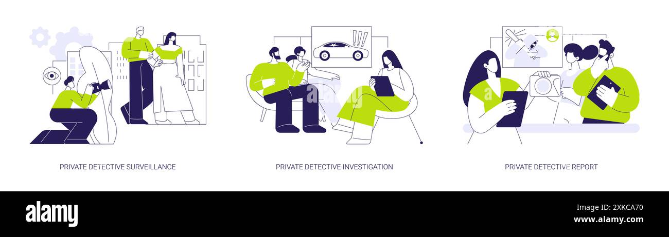 Private detective services abstract concept vector illustrations Stock ...