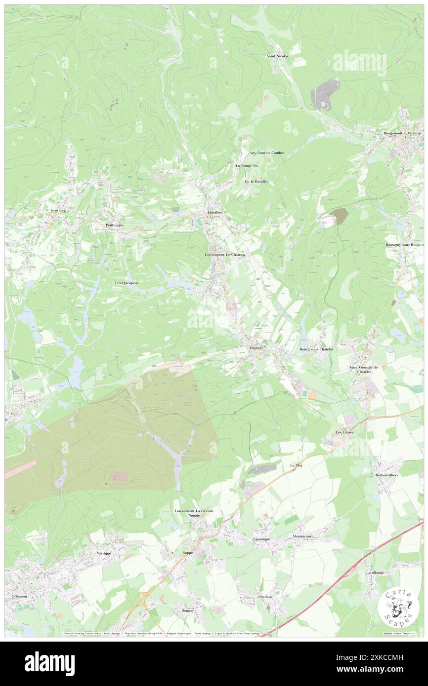 Anjoutey, Territoire de Belfort, FR, France, Bourgogne-Franche-Comté, N 47 42' 3'', N 6 55' 57'', map, Cartascapes Map published in 2024. Explore Cartascapes, a map revealing Earth's diverse landscapes, cultures, and ecosystems. Journey through time and space, discovering the interconnectedness of our planet's past, present, and future. Stock Photo