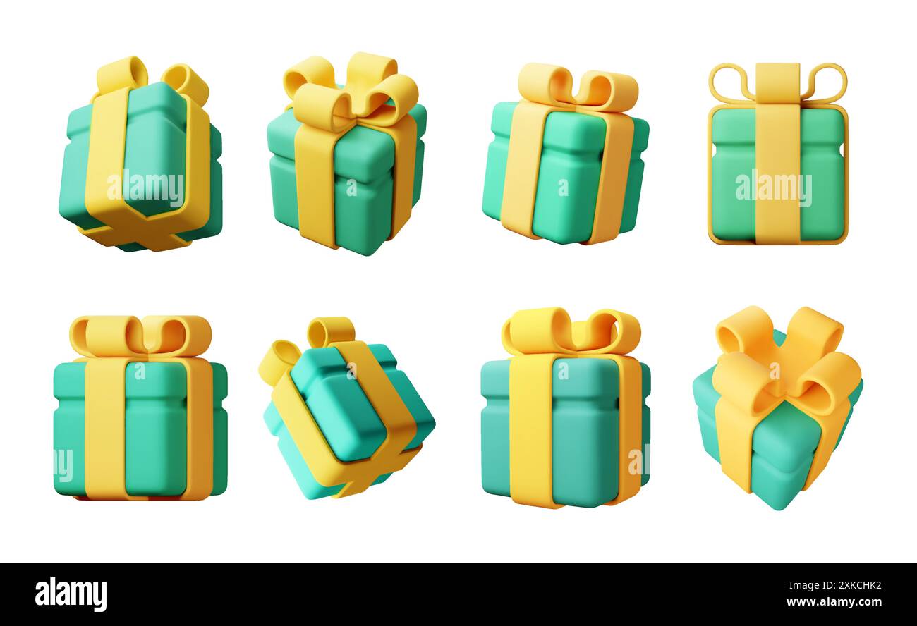 3D gift box set isolated Stock Vector Image & Art - Alamy