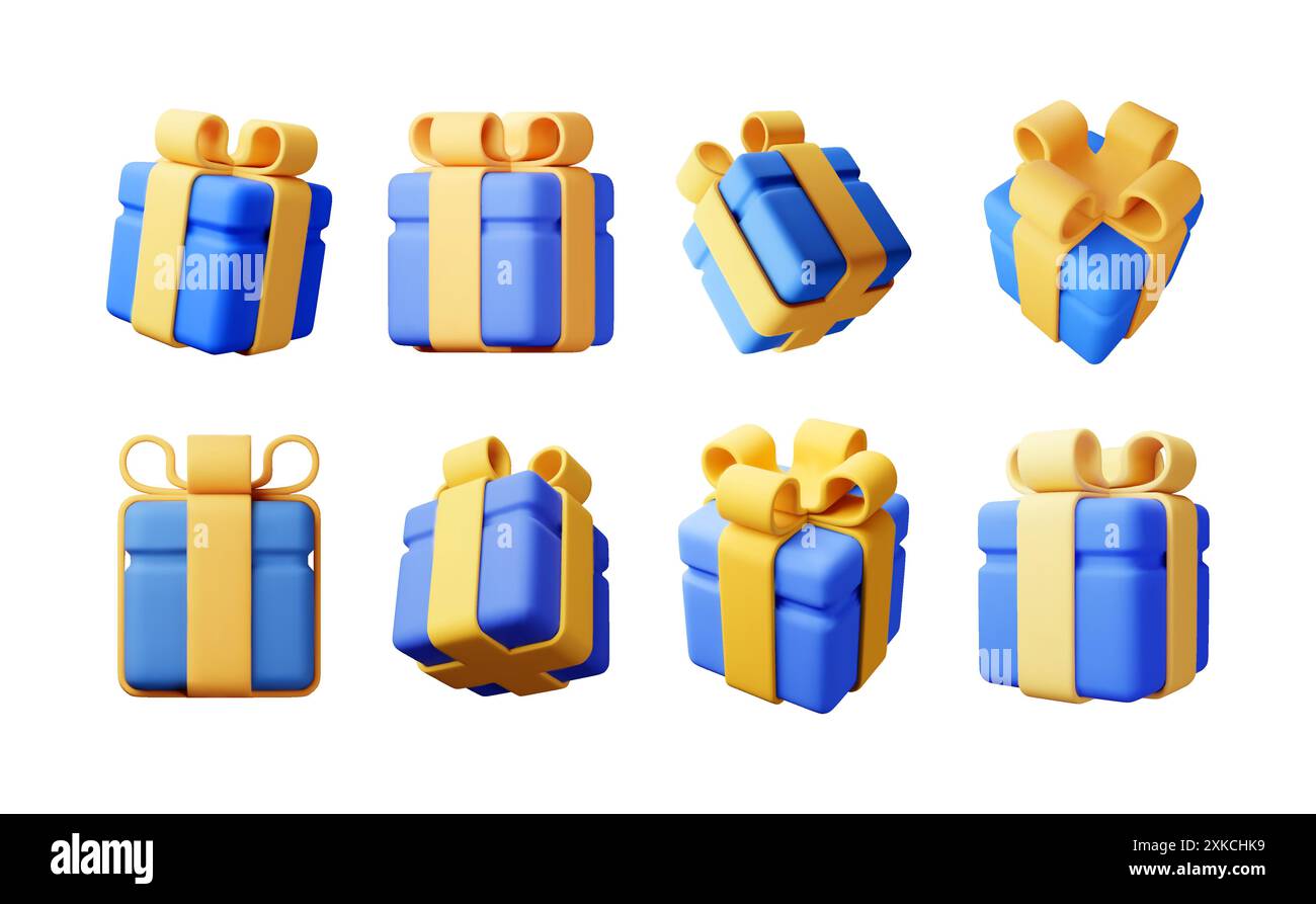 3D gift box set isolated Stock Vector Image & Art - Alamy