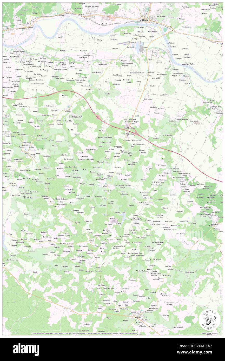 Aillas, Gironde, FR, France, Nouvelle-Aquitaine, N 44 28' 27'', S 0 4' 27'', map, Cartascapes Map published in 2024. Explore Cartascapes, a map revealing Earth's diverse landscapes, cultures, and ecosystems. Journey through time and space, discovering the interconnectedness of our planet's past, present, and future. Stock Photo