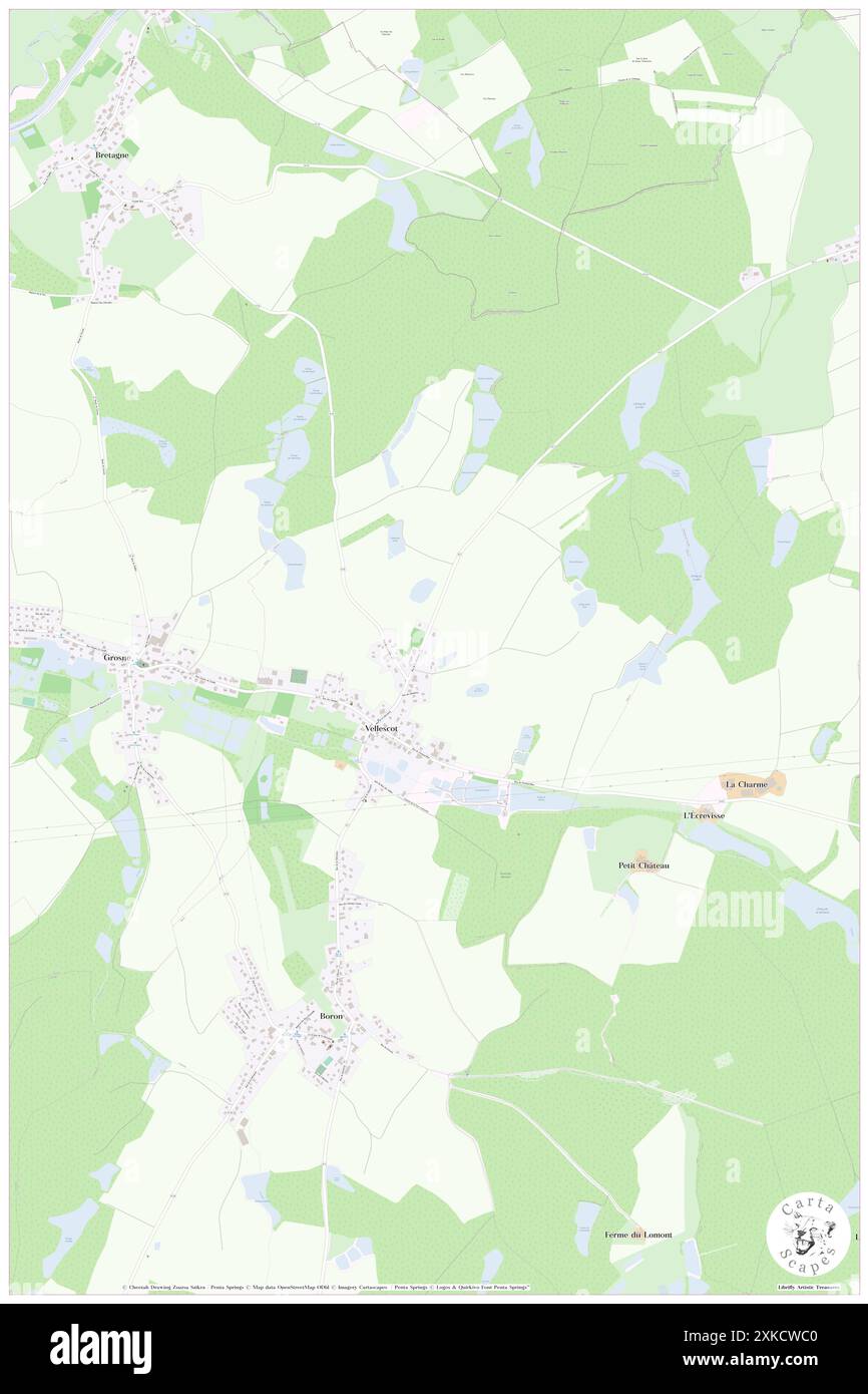 Vellescot, Territoire de Belfort, FR, France, Bourgogne-Franche-Comté, N 47 34' 20'', N 7 0' 50'', map, Cartascapes Map published in 2024. Explore Cartascapes, a map revealing Earth's diverse landscapes, cultures, and ecosystems. Journey through time and space, discovering the interconnectedness of our planet's past, present, and future. Stock Photo