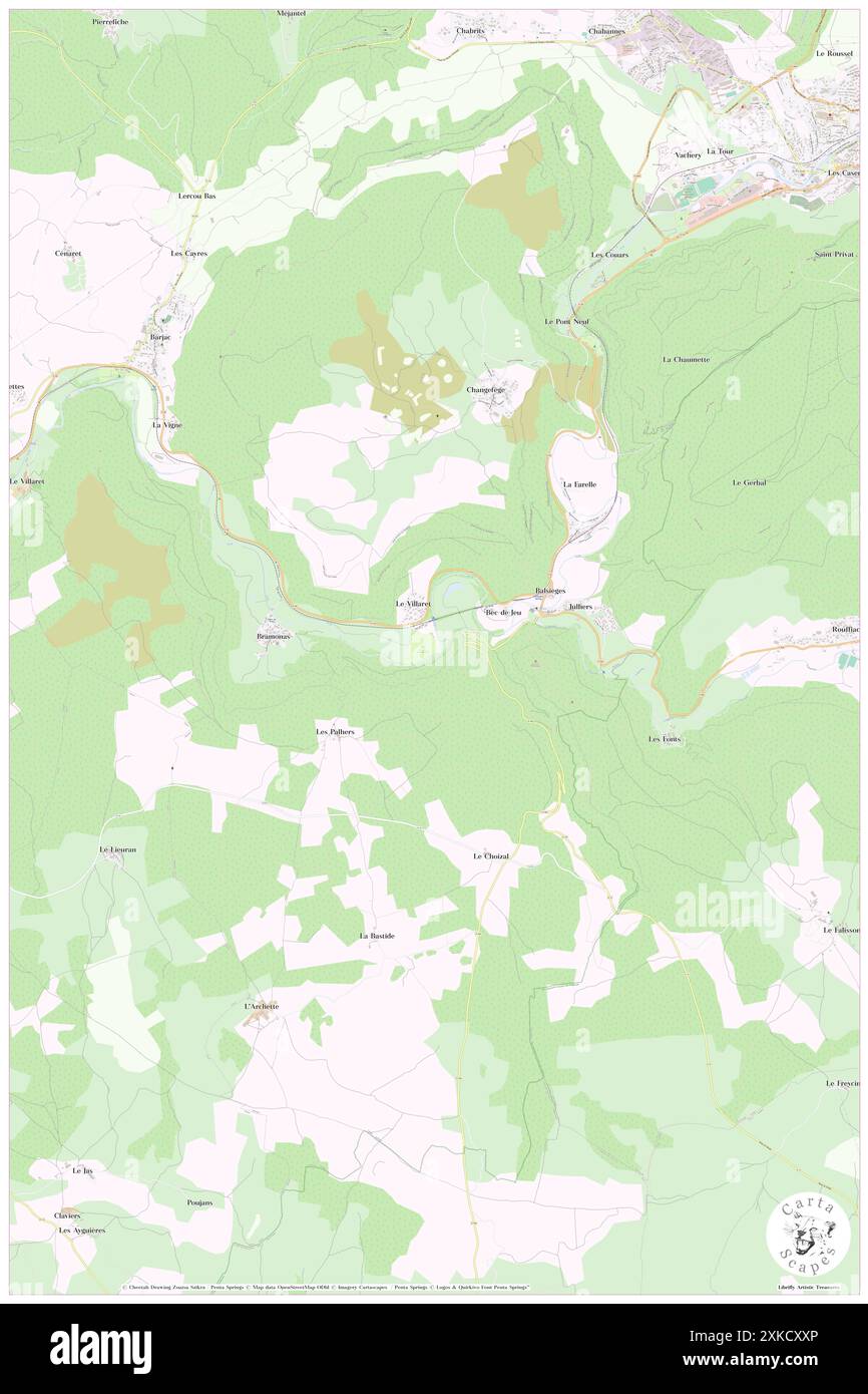 Balsieges, Lozère, FR, France, Occitanie, N 44 28' 50'', N 3 27' 28'', map, Cartascapes Map published in 2024. Explore Cartascapes, a map revealing Earth's diverse landscapes, cultures, and ecosystems. Journey through time and space, discovering the interconnectedness of our planet's past, present, and future. Stock Photo