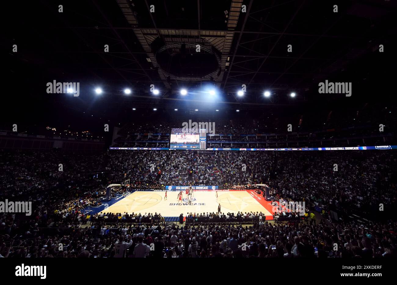 A general view of USA against Germany during the 2024 USA Basketball Showcase at the O2 Arena