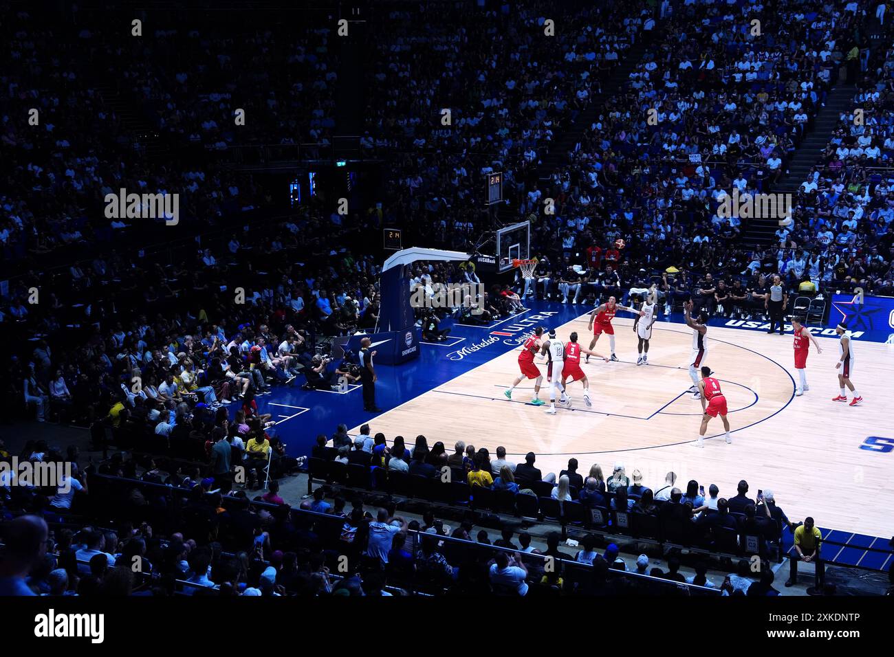 A general view of USA against Germany during the 2024 USA Basketball Showcase at the O2 Arena
