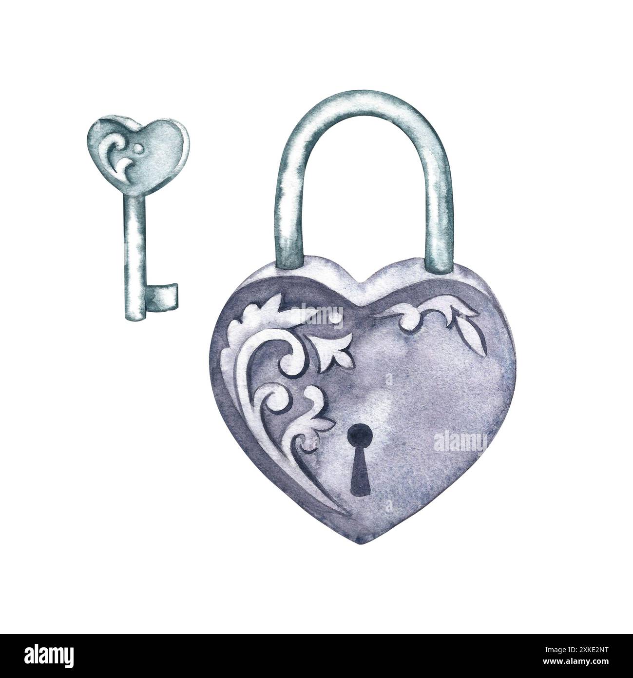 A heart-shaped lock. A wedding attribute for fulfilling traditions. A ...