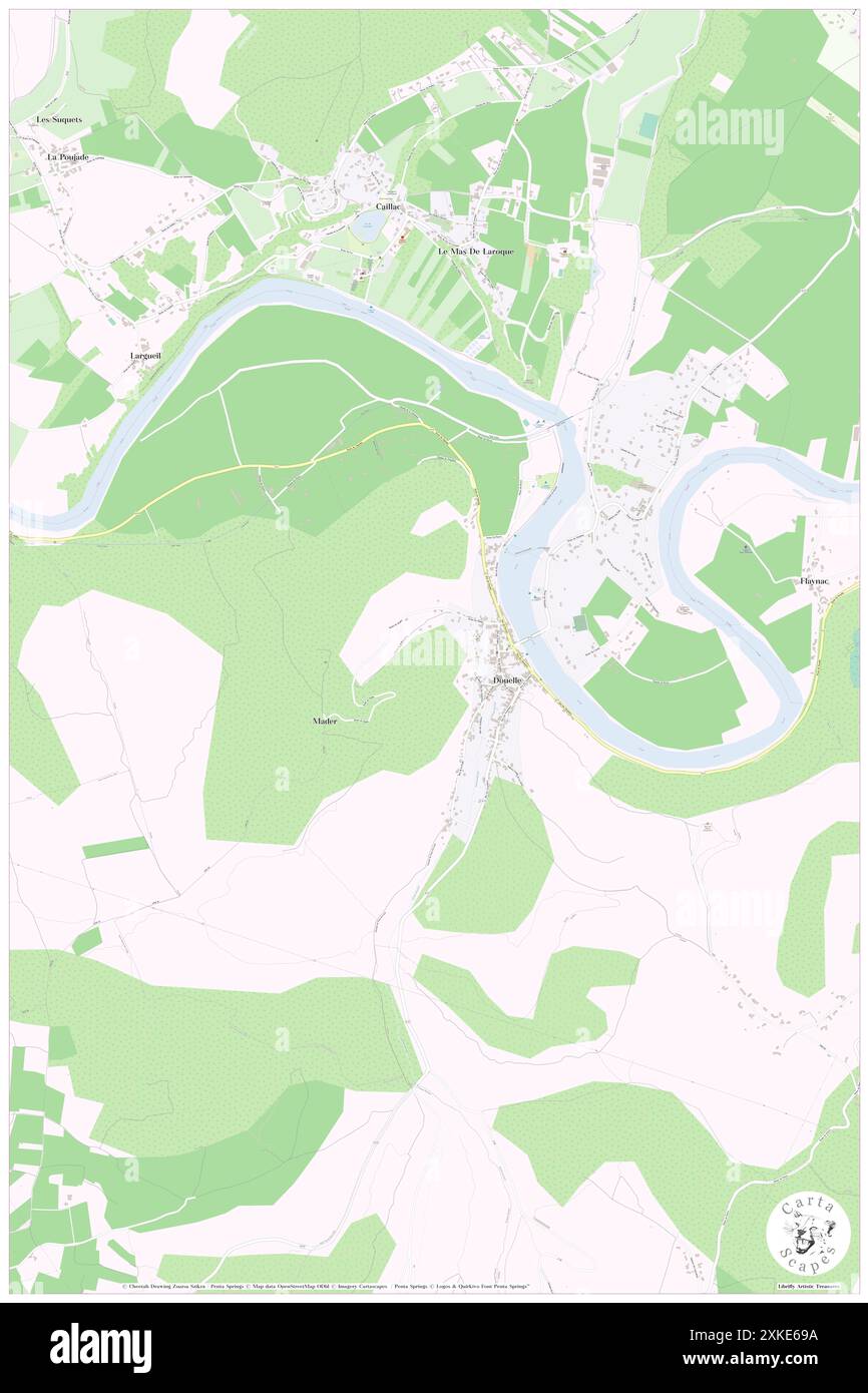 Douelle, Lot, FR, France, Occitanie, N 44 28' 8'', N 1 21' 34'', map, Cartascapes Map published in 2024. Explore Cartascapes, a map revealing Earth's diverse landscapes, cultures, and ecosystems. Journey through time and space, discovering the interconnectedness of our planet's past, present, and future. Stock Photo