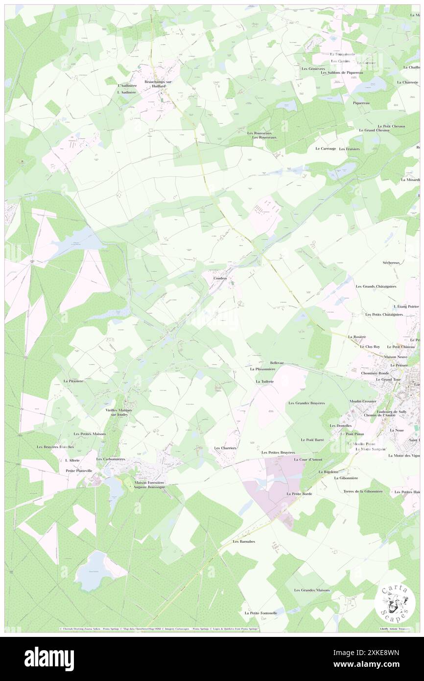 Coudroy, Loiret, FR, France, Centre, N 47 54' 26'', N 2 28' 5'', map, Cartascapes Map published in 2024. Explore Cartascapes, a map revealing Earth's diverse landscapes, cultures, and ecosystems. Journey through time and space, discovering the interconnectedness of our planet's past, present, and future. Stock Photo