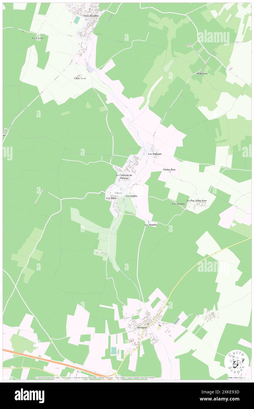 Fleurac, Charente, FR, France, Nouvelle-Aquitaine, N 45 43' 14'', S 0 4' 59'', map, Cartascapes Map published in 2024. Explore Cartascapes, a map revealing Earth's diverse landscapes, cultures, and ecosystems. Journey through time and space, discovering the interconnectedness of our planet's past, present, and future. Stock Photo